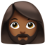 Woman: Medium-Dark Skin Tone, Beard emoji on Apple
