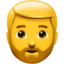 Emoji Hombre: barba en Apple