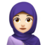 Woman with Headscarf: Light Skin Tone emoji on Apple