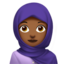 Emoji Donna con velo: carnagione abbastanza scura su Apple