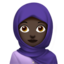 Emoji Wanita bertudung: ton kulit gelap pada Apple