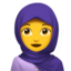 Woman with Headscarf emoji on Apple