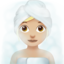 Woman in Steamy Room: Medium-Light Skin Tone emoji on Apple