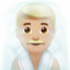 Emoji Homme au hammam : peau moyennement claire sur Apple