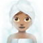 Woman in Steamy Room: Medium Skin Tone emoji on Apple