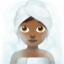 Woman in Steamy Room: Medium-Dark Skin Tone emoji on Apple