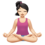 Emoji Femme dans la posture du lotus : peau claire sur Apple
