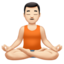Man in Lotus Position: Light Skin Tone emoji on Apple