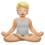 Person in Lotus Position: Medium-Light Skin Tone emoji on Apple