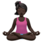 Emoji Femme dans la posture du lotus : peau foncée sur Apple