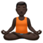 Emoji Homme dans la posture du lotus : peau foncée sur Apple