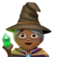 Woman Mage: Medium-Dark Skin Tone emoji on Apple