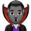 Emoji Puntianak lelaki: ton kulit sederhana gelap pada Apple