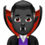 Man Vampire: Dark Skin Tone emoji on Apple