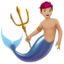 Merman: Medium-Light Skin Tone emoji on Apple