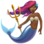 Emoji Ikan duyung: ton kulit sederhana gelap pada Apple