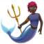Merperson: Dark Skin Tone emoji on Apple