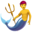 Emoji Duyung jantan pada Apple