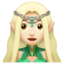 Woman Elf: Light Skin Tone emoji on Apple