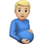 Pregnant Man: Medium-Light Skin Tone emoji on Apple