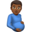 Pregnant Man: Medium-Dark Skin Tone emoji on Apple