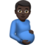 Pregnant Man: Dark Skin Tone emoji on Apple