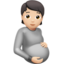 Pregnant Person: Light Skin Tone emoji on Apple