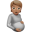 Pregnant Person: Medium Skin Tone emoji on Apple