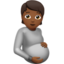 Pregnant Person: Medium-Dark Skin Tone emoji on Apple