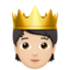 Person with Crown: Light Skin Tone emoji on Apple