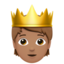 Emoji Orang memakai mahkota: ton kulit sederhana pada Apple
