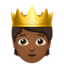Person with Crown: Medium-Dark Skin Tone emoji on Apple