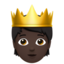 Person with Crown: Dark Skin Tone emoji on Apple