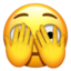 Face with Peeking Eye emoji on Apple