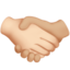 Handshake: Light Skin Tone, Medium-Light Skin Tone emoji on Apple