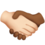 Handshake: Light Skin Tone, Medium-Dark Skin Tone emoji on Apple