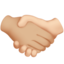 Handshake: Medium-Light Skin Tone, Light Skin Tone emoji on Apple