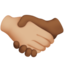 Handshake: Medium-Light Skin Tone, Medium-Dark Skin Tone emoji on Apple