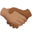 Handschlag: mittlere Hautfarbe, mitteldunkle Hautfarbe-Emoji auf Apple