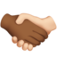 Handshake: Medium-Dark Skin Tone, Light Skin Tone emoji on Apple