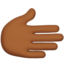 Emoji Tangan kanan: ton kulit sederhana gelap pada Apple