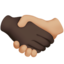 Handshake: Dark Skin Tone, Medium-Light Skin Tone emoji on Apple