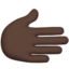 อีโมจิ มือหันไปทางขวา: โทนผิวสีเข้ม บน Apple