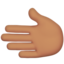 Nach links weisende Hand: mittlere Hautfarbe-Emoji auf Apple