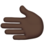 Leftwards Hand: Dark Skin Tone emoji on Apple