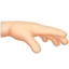 Palm Down Hand: Light Skin Tone emoji on Apple
