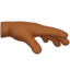 Emoji Tapak tangan ke bawah: ton kulit sederhana gelap pada Apple