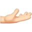 Palm Up Hand: Light Skin Tone emoji on Apple