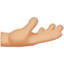 Palm Up Hand: Medium-Light Skin Tone emoji on Apple