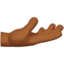 Palm Up Hand: Medium-Dark Skin Tone emoji on Apple